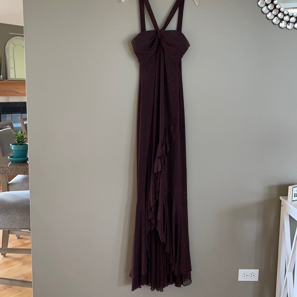 Brown sparkle long dress